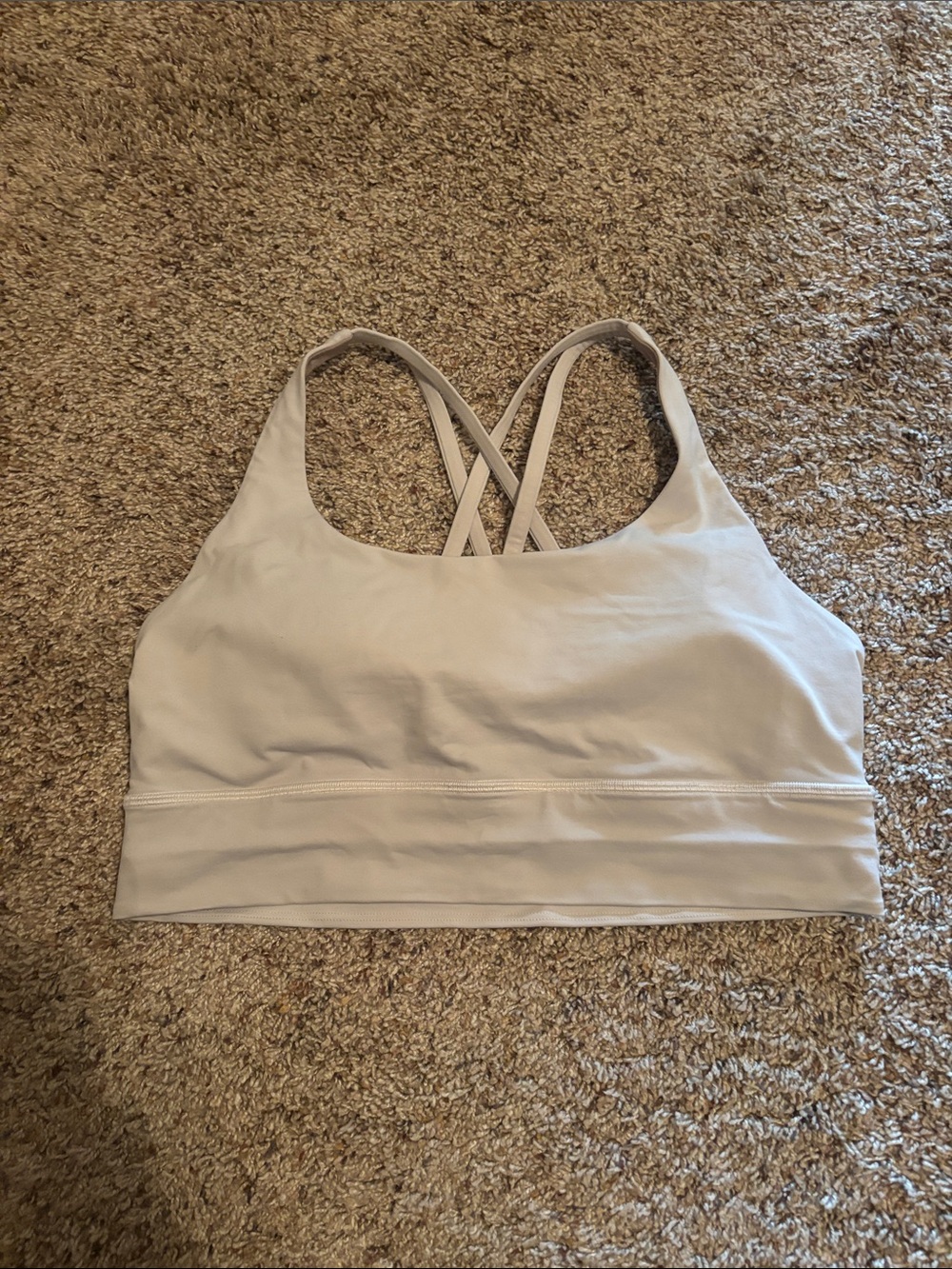 White Lululemon Crossback Sports Bra